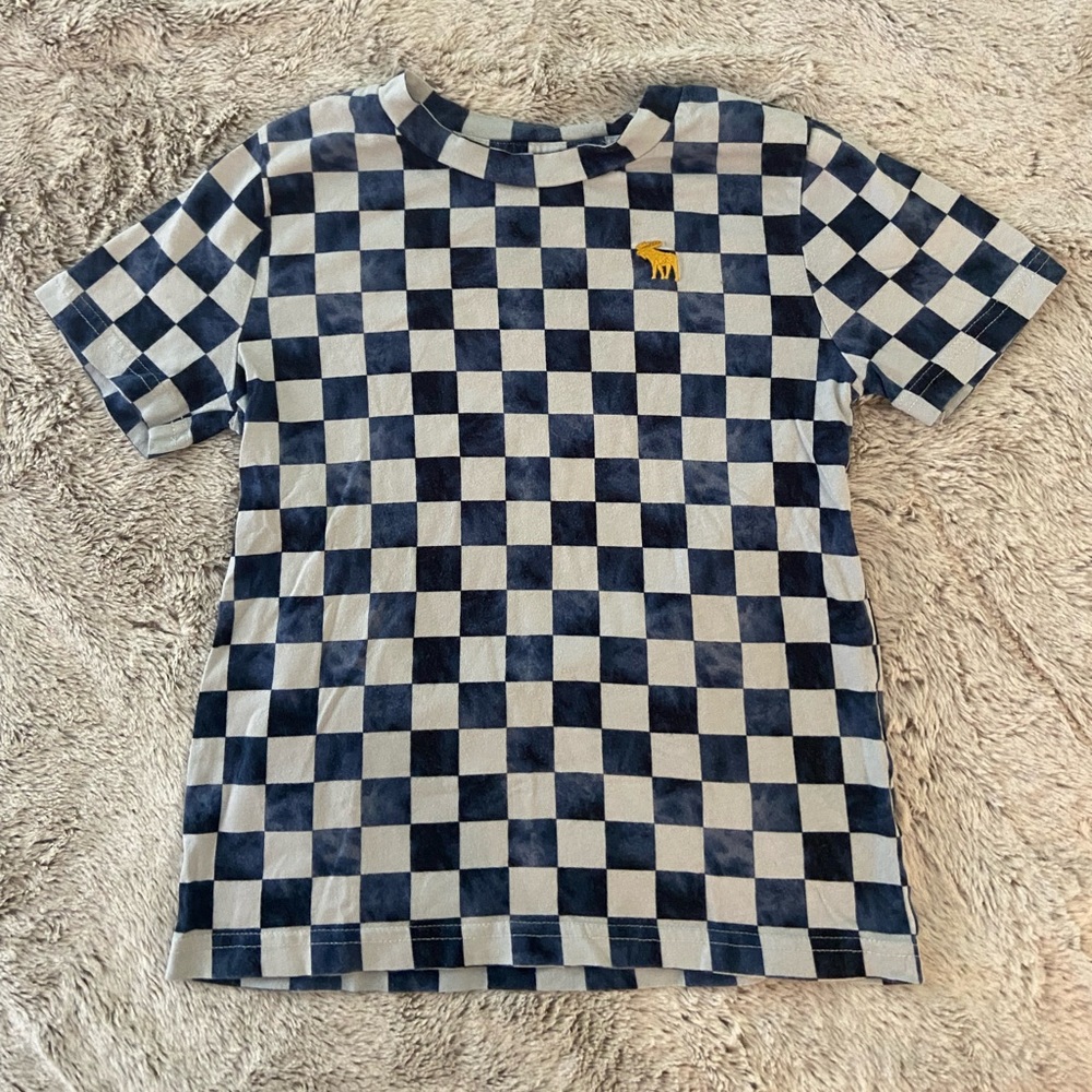 Boys Abercrombie Checkered Short Sleeve Tee - 7/8